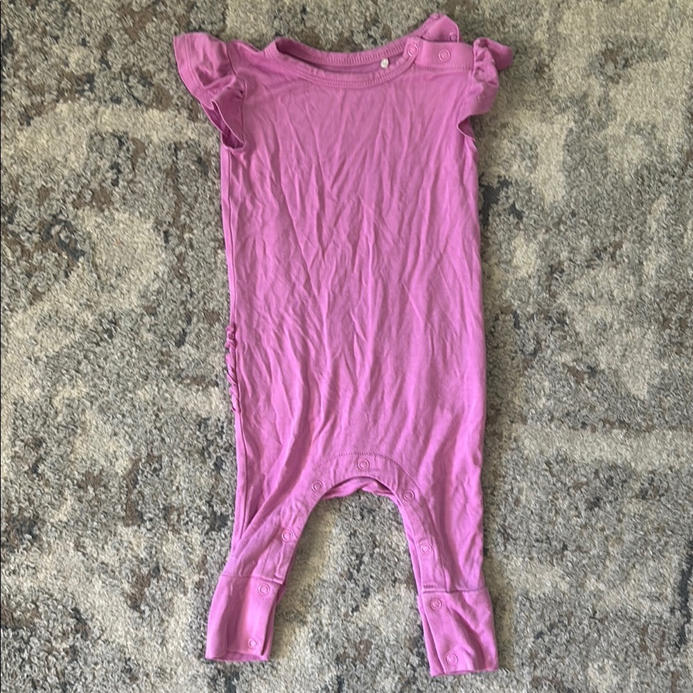 Posh Peanut Pink Flutter Sleeve Bodysuit